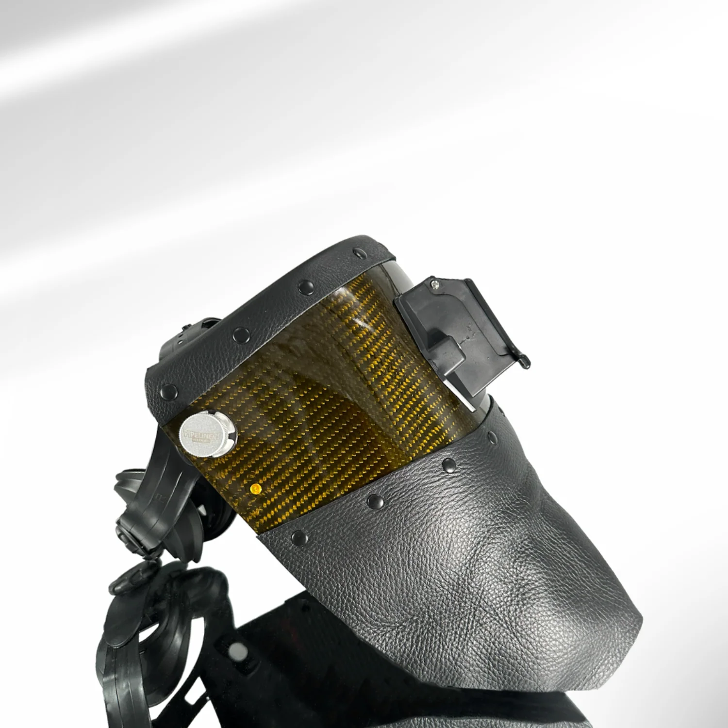 Candy Carbon Fiber Chopped Top & Bottom Leather Welding Hood - Image 20