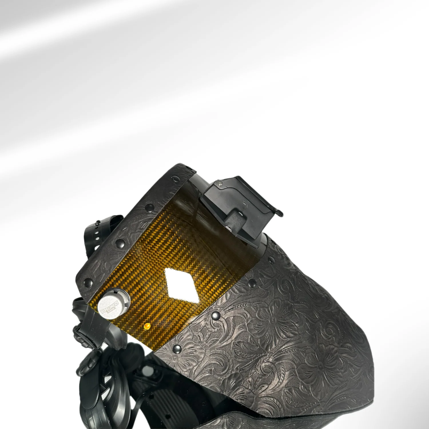 Candy Carbon Fiber Chopped Top & Bottom Leather Welding Hood - Image 22