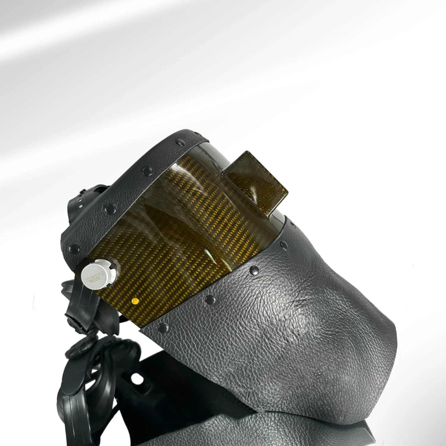 Candy Carbon Fiber Chopped Top & Bottom Leather Welding Hood - Image 23