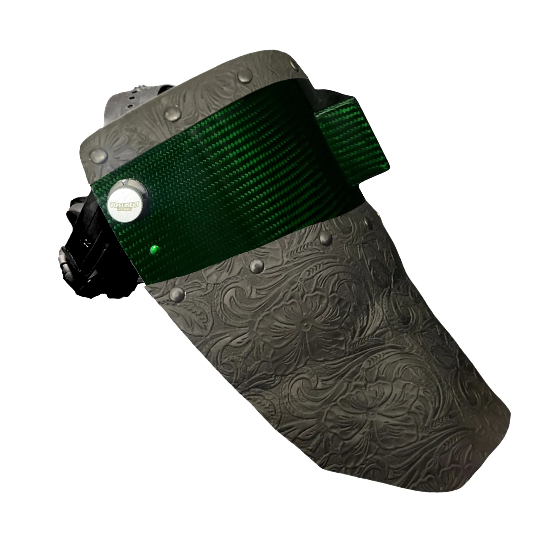 Candy Carbon Fiber Chopped Top & Bottom Leather Welding Hood - Image 25