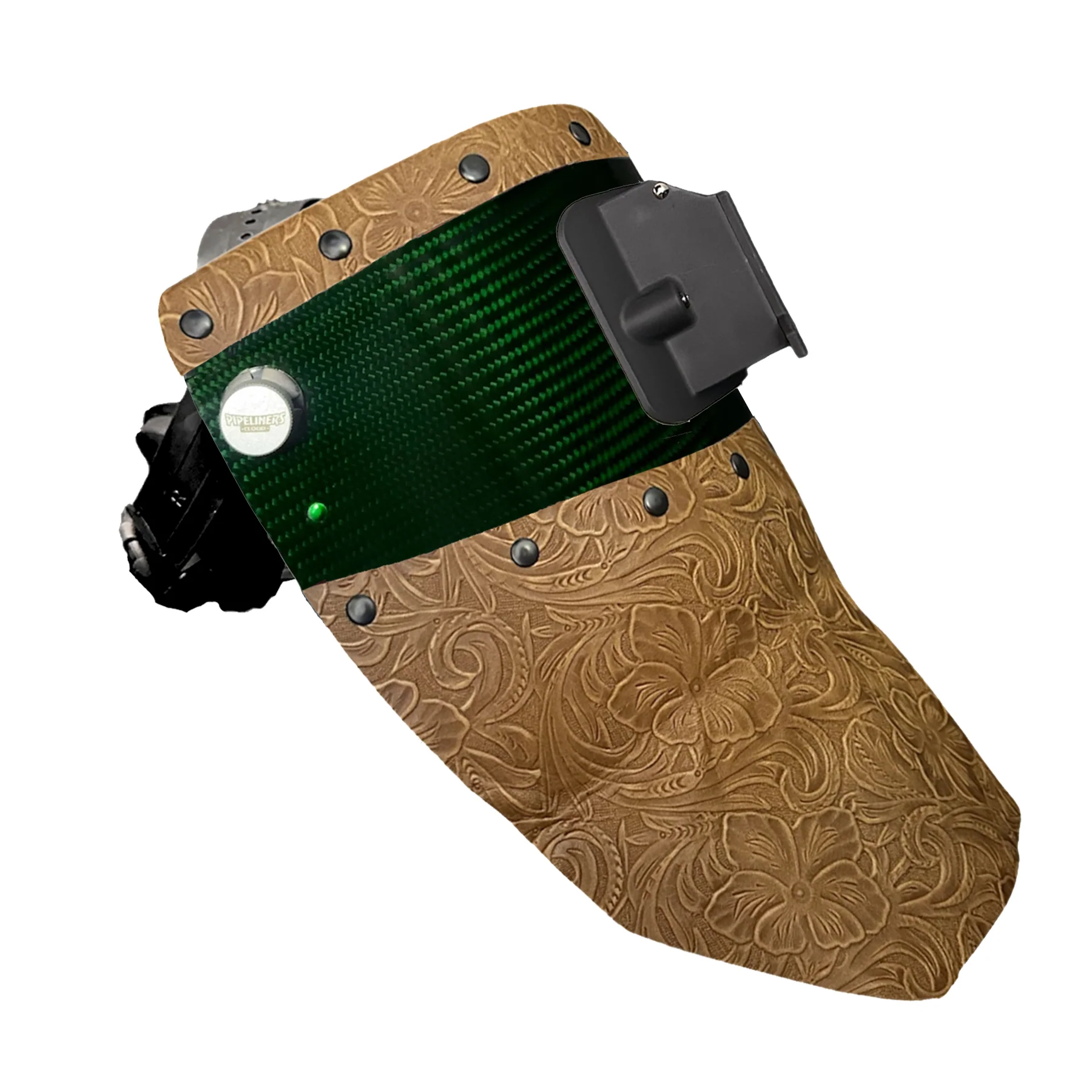 Candy Carbon Fiber Chopped Top & Bottom Leather Welding Hood - Image 29