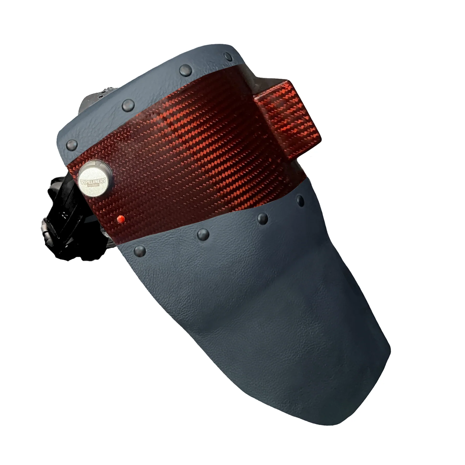 Candy Carbon Fiber Chopped Top & Bottom Leather Welding Hood - Image 3