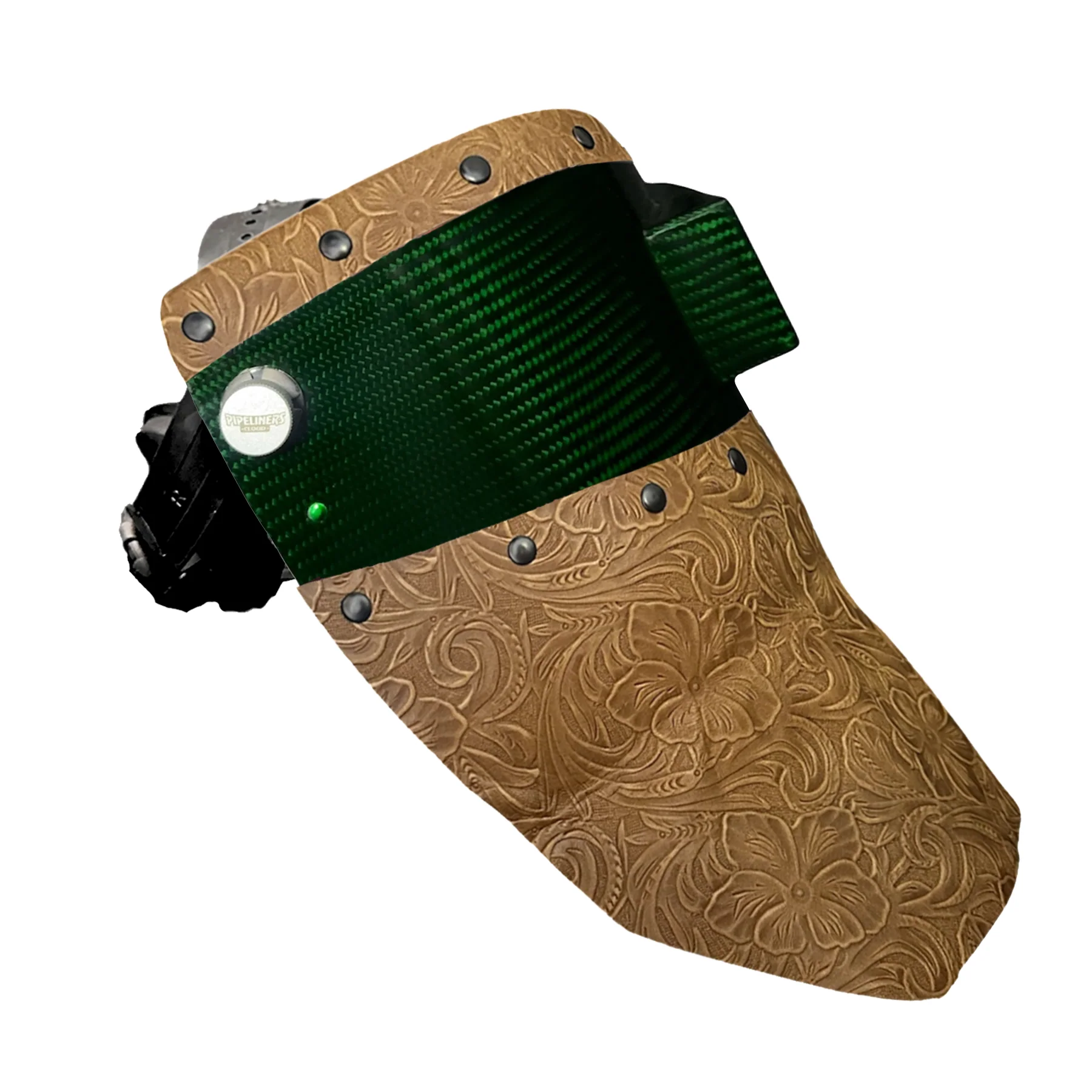 Candy Carbon Fiber Chopped Top & Bottom Leather Welding Hood - Image 30