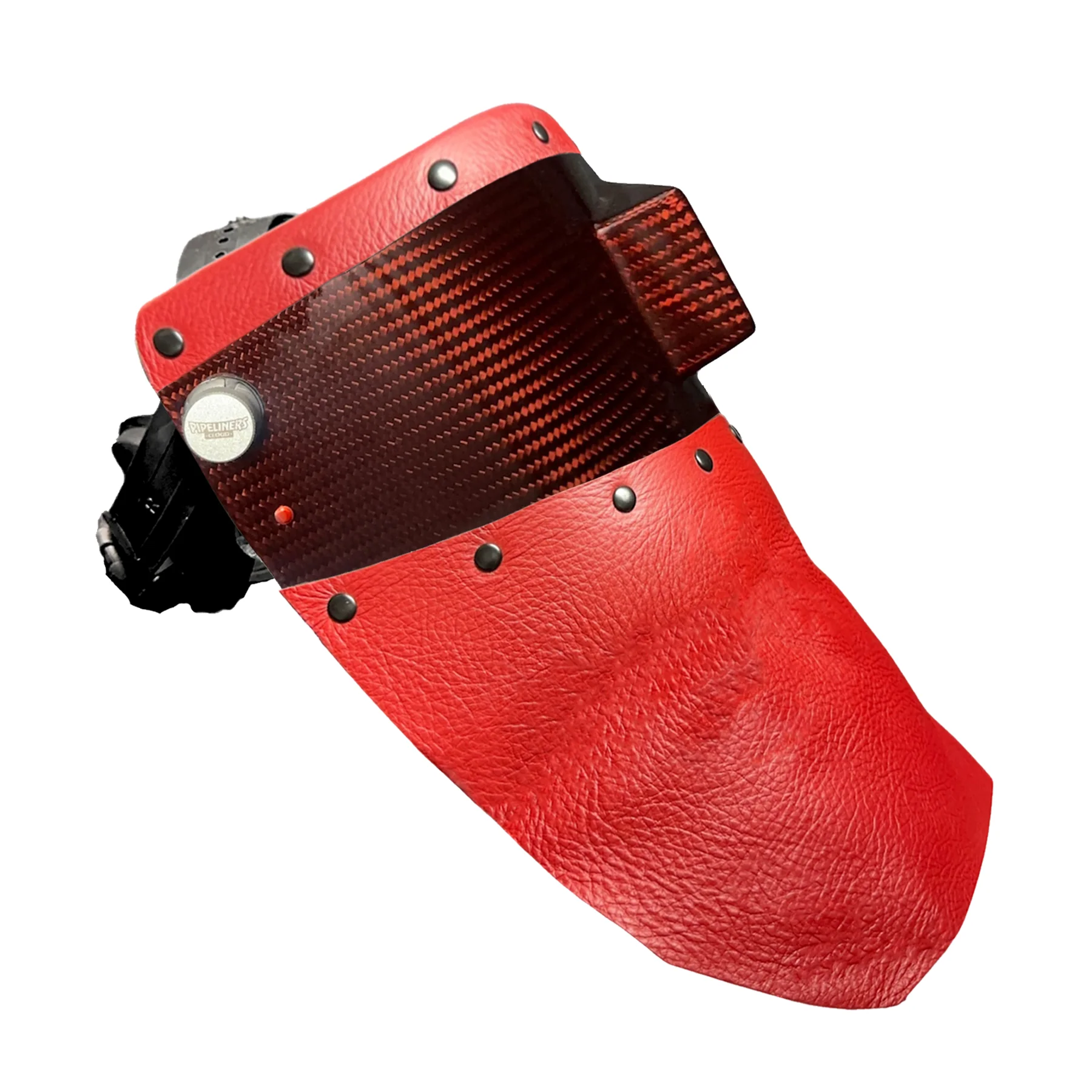 Candy Carbon Fiber Chopped Top & Bottom Leather Welding Hood - Image 6