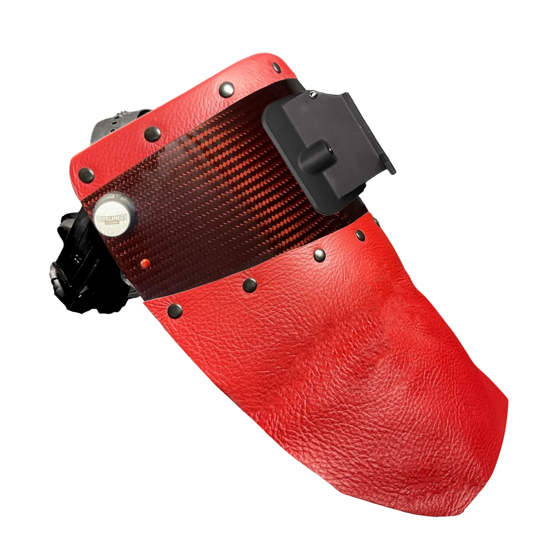 Candy Carbon Fiber Chopped Top & Bottom Leather Welding Hood - Image 7