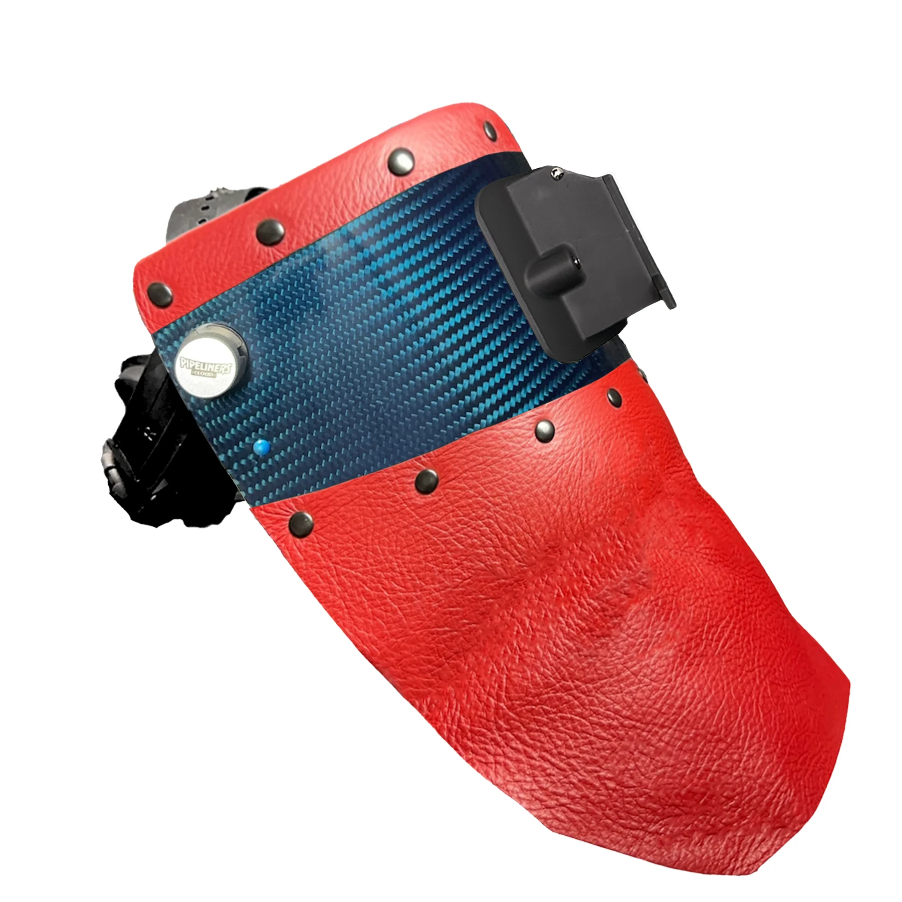 Candy Carbon Fiber Chopped Top & Bottom Leather Welding Hood - Image 9