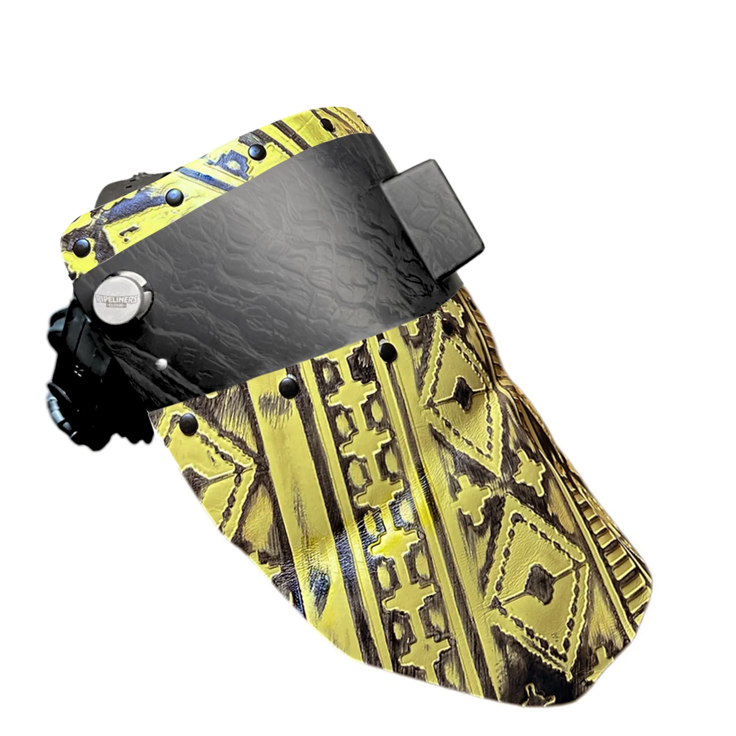 Corn Silk Carbon Fiber Chopped Top & Bottom Leather Welding Hood - Image 20