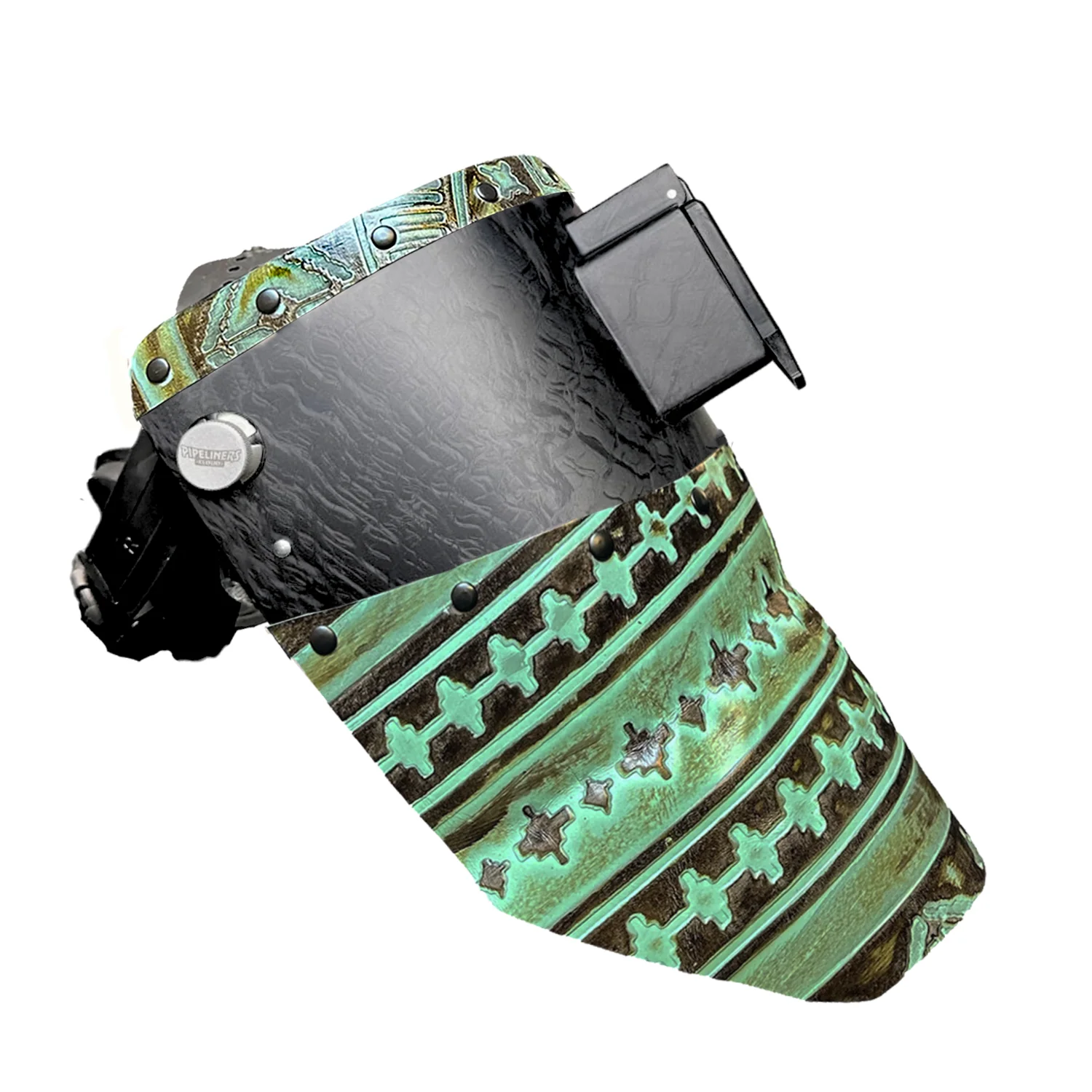 Corn Silk Carbon Fiber Chopped Top & Bottom Leather Welding Hood - Image 35