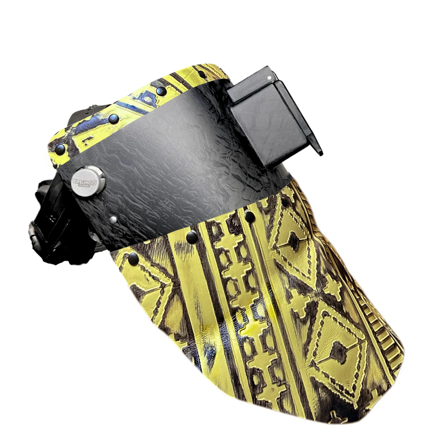 Corn Silk Carbon Fiber Chopped Top & Bottom Leather Welding Hood - Image 37