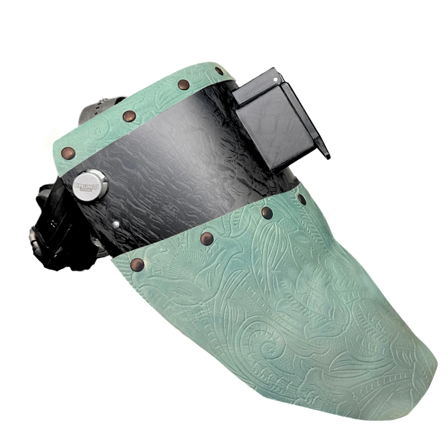 Corn Silk Carbon Fiber Chopped Top & Bottom Leather Welding Hood - Image 46