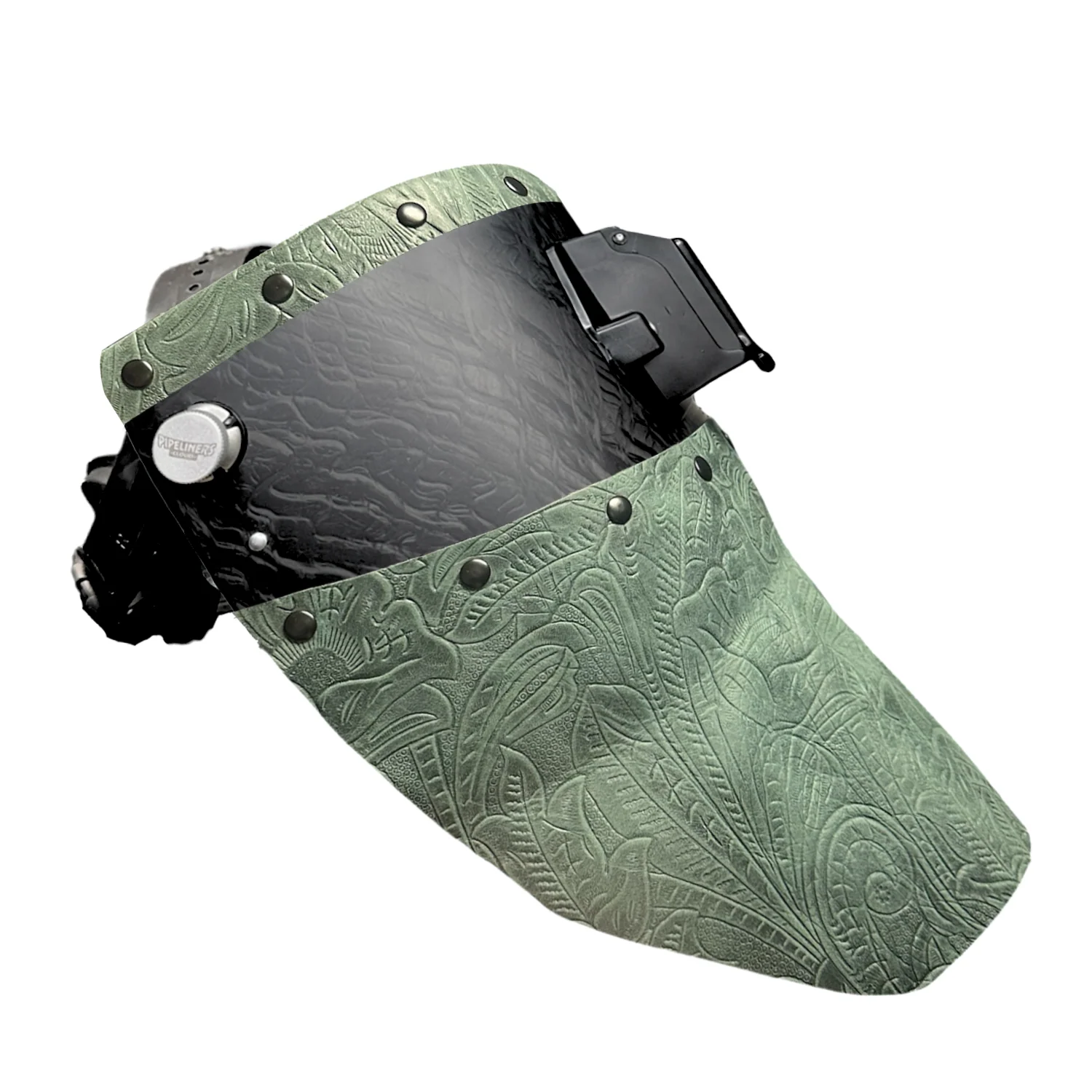 Corn Silk Carbon Fiber Chopped Top & Bottom Leather Welding Hood - Image 48