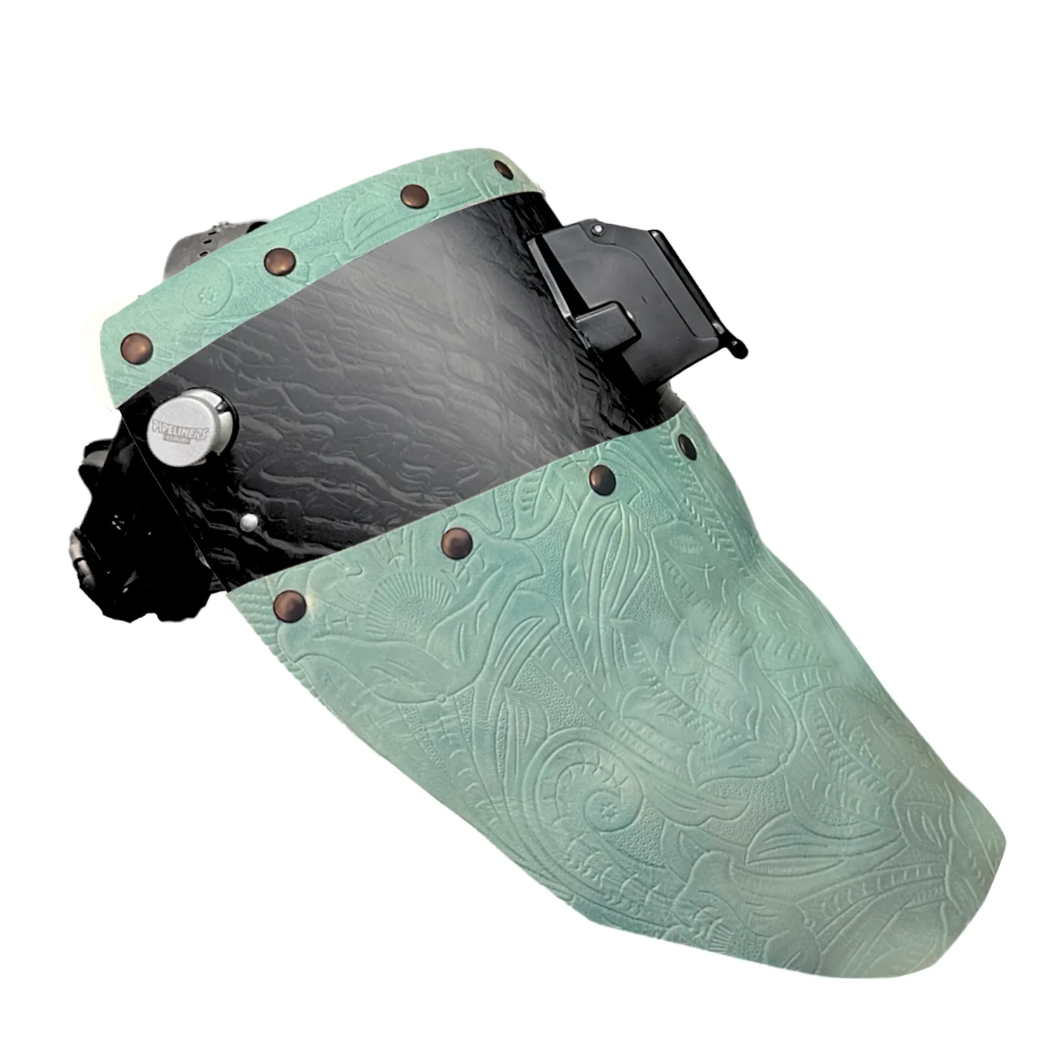 Corn Silk Carbon Fiber Chopped Top & Bottom Leather Welding Hood - Image 49