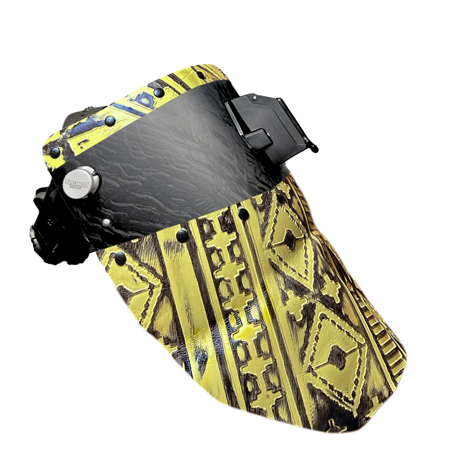 Corn Silk Carbon Fiber Chopped Top & Bottom Leather Welding Hood - Image 5