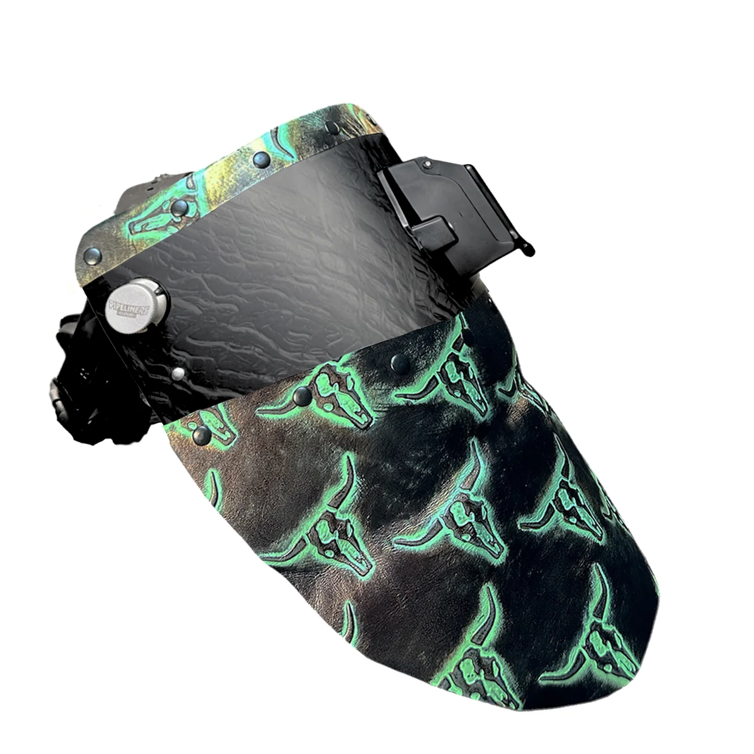 Corn Silk Carbon Fiber Chopped Top & Bottom Leather Welding Hood - Image 6