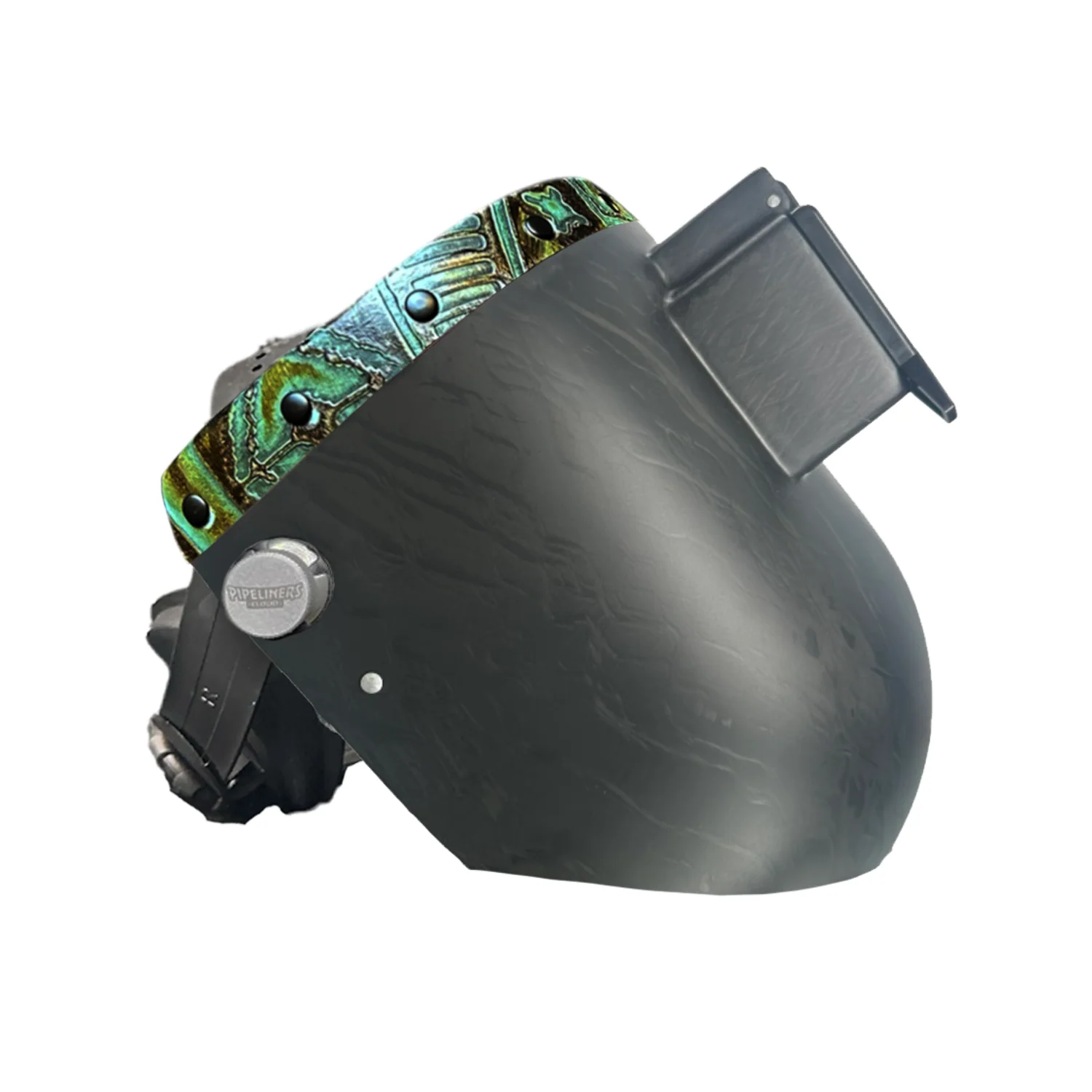 Corn Silk Carbon Fiber Chopped Top Leather Welding Hood - Image 11