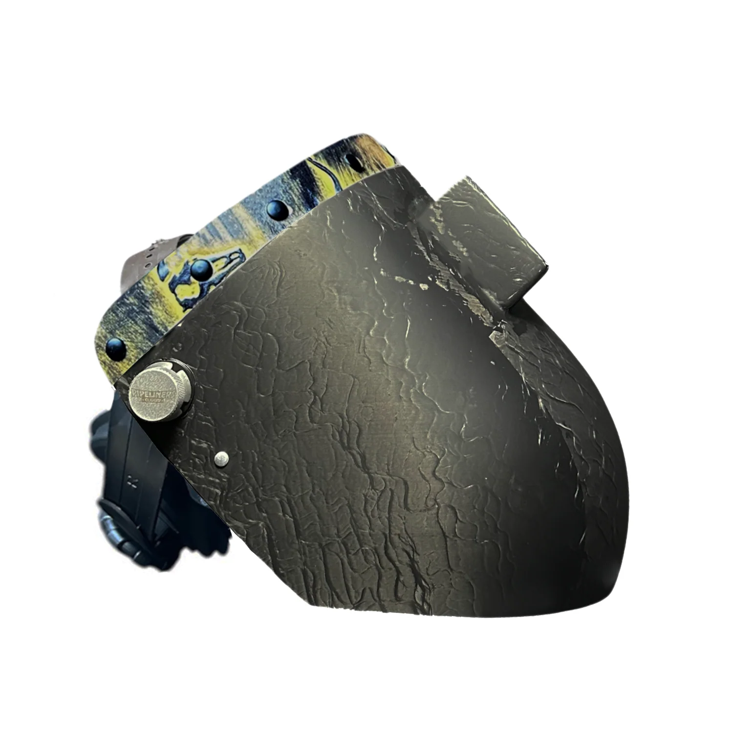 Corn Silk Carbon Fiber Chopped Top Leather Welding Hood - Image 14