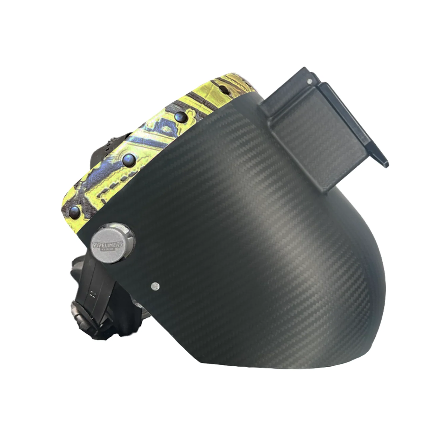 Corn Silk Carbon Fiber Chopped Top Leather Welding Hood - Image 16