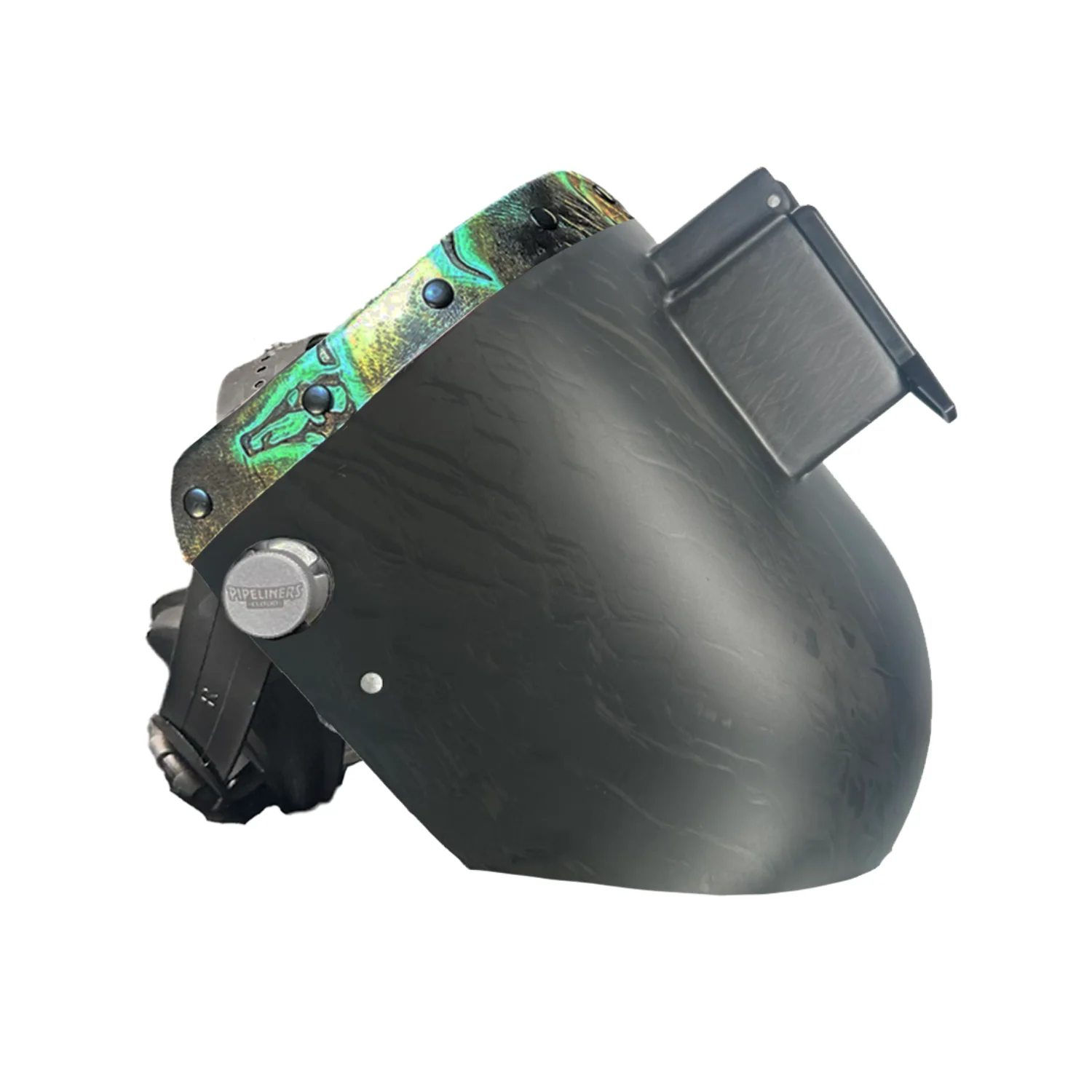 Corn Silk Carbon Fiber Chopped Top Leather Welding Hood - Image 17
