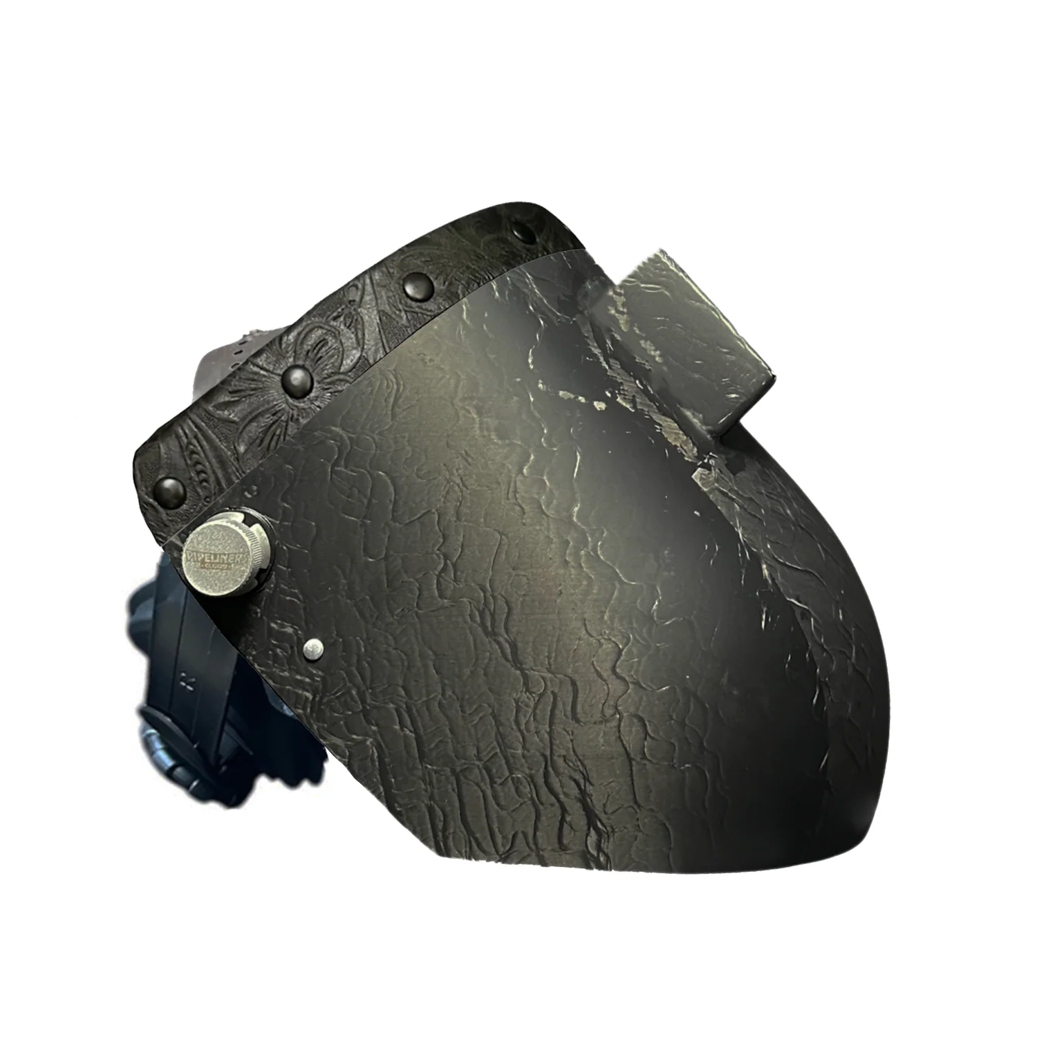 Corn Silk Carbon Fiber Chopped Top Leather Welding Hood - Image 23