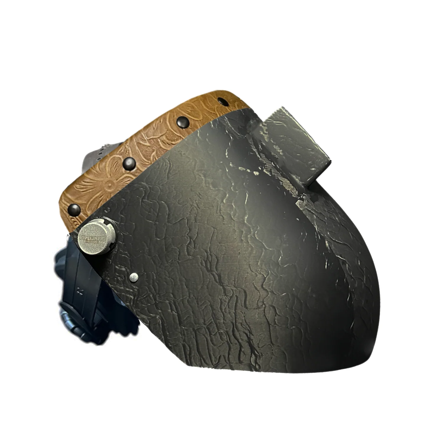 Corn Silk Carbon Fiber Chopped Top Leather Welding Hood - Image 32