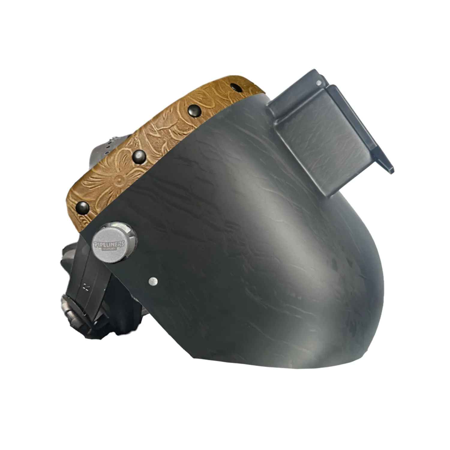 Corn Silk Carbon Fiber Chopped Top Leather Welding Hood - Image 33