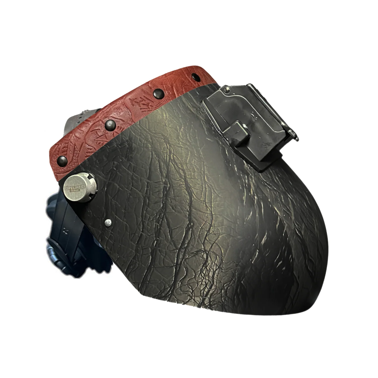 Corn Silk Carbon Fiber Chopped Top Leather Welding Hood - Image 36