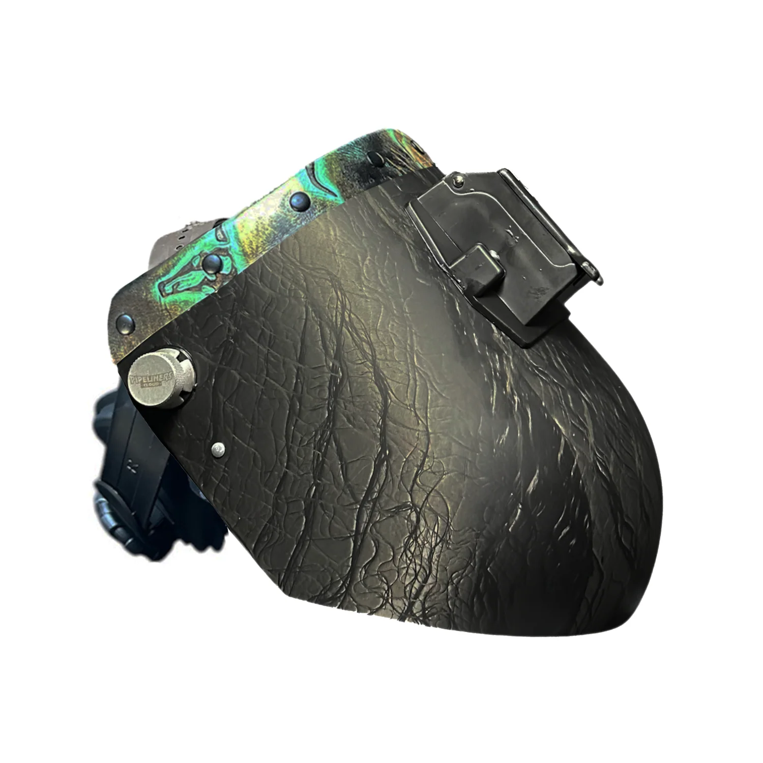 Corn Silk Carbon Fiber Chopped Top Leather Welding Hood - Image 4