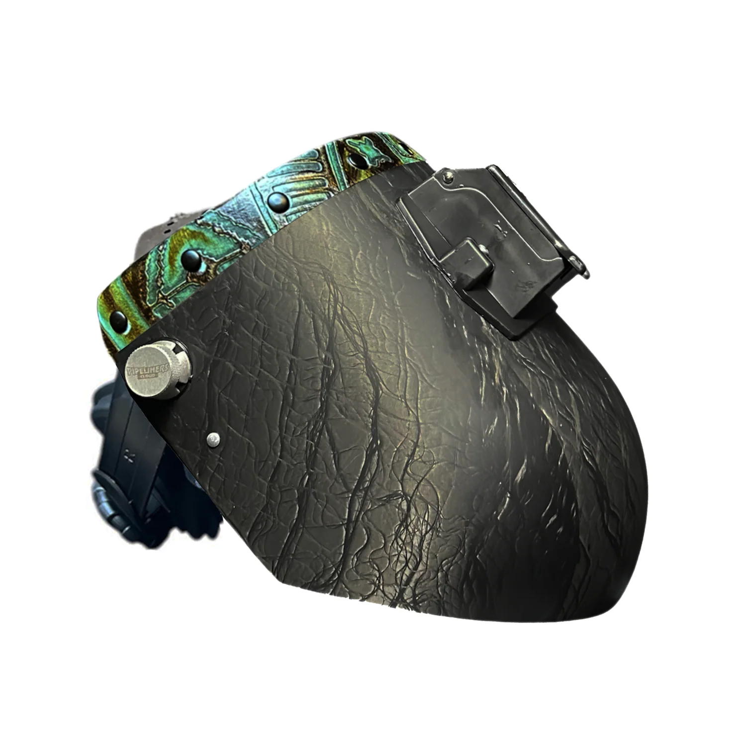 Corn Silk Carbon Fiber Chopped Top Leather Welding Hood - Image 5