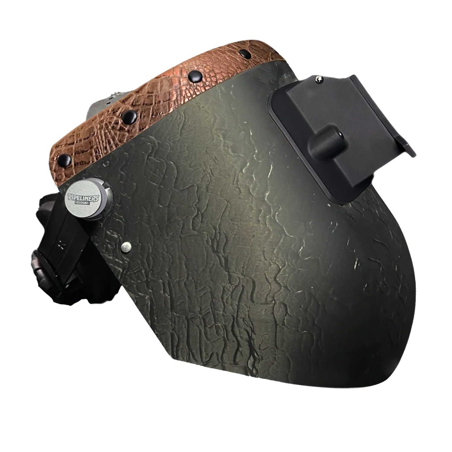 Corn Silk Carbon Fiber Chopped Top Leather Welding Hood - Image 57