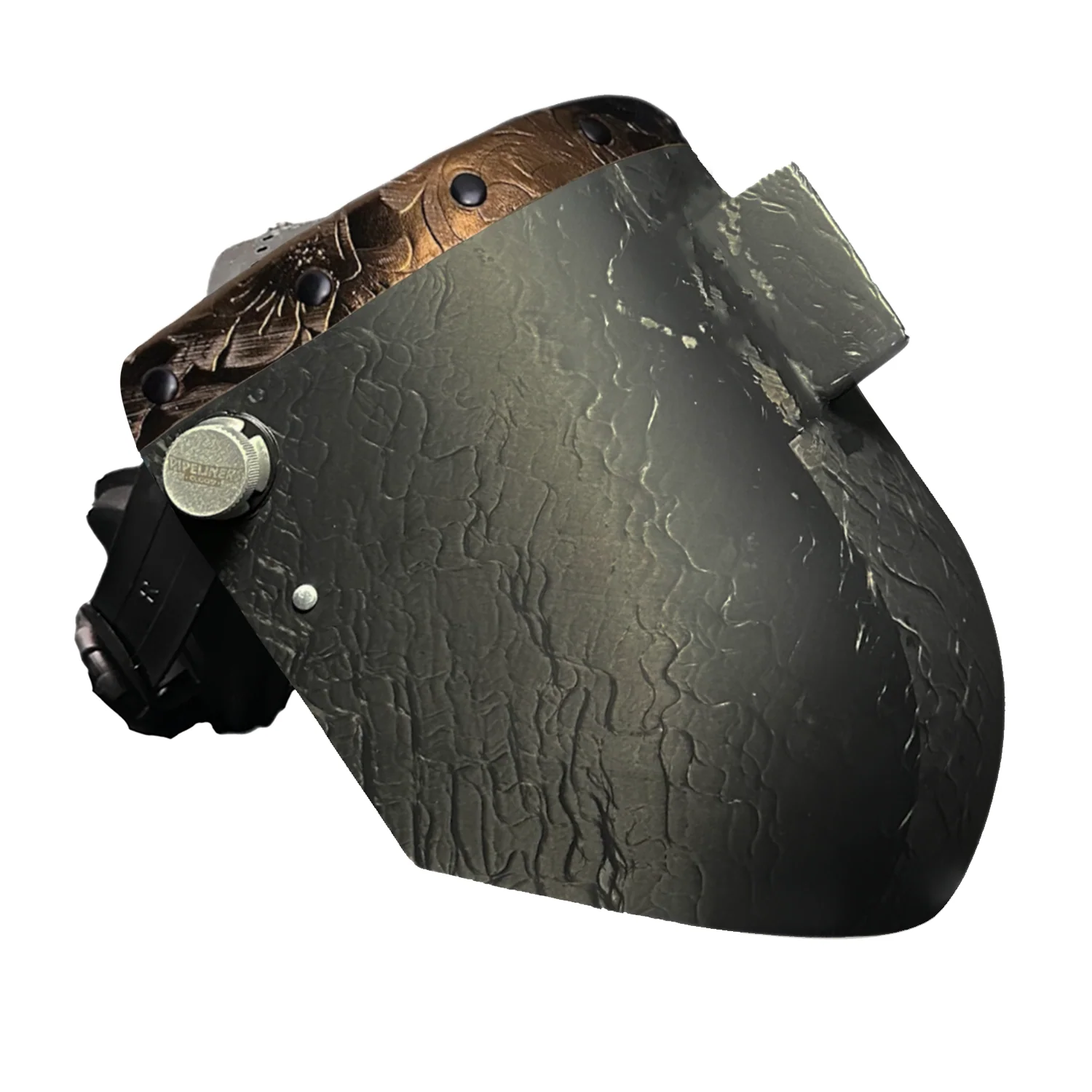 Corn Silk Carbon Fiber Chopped Top Leather Welding Hood - Image 63