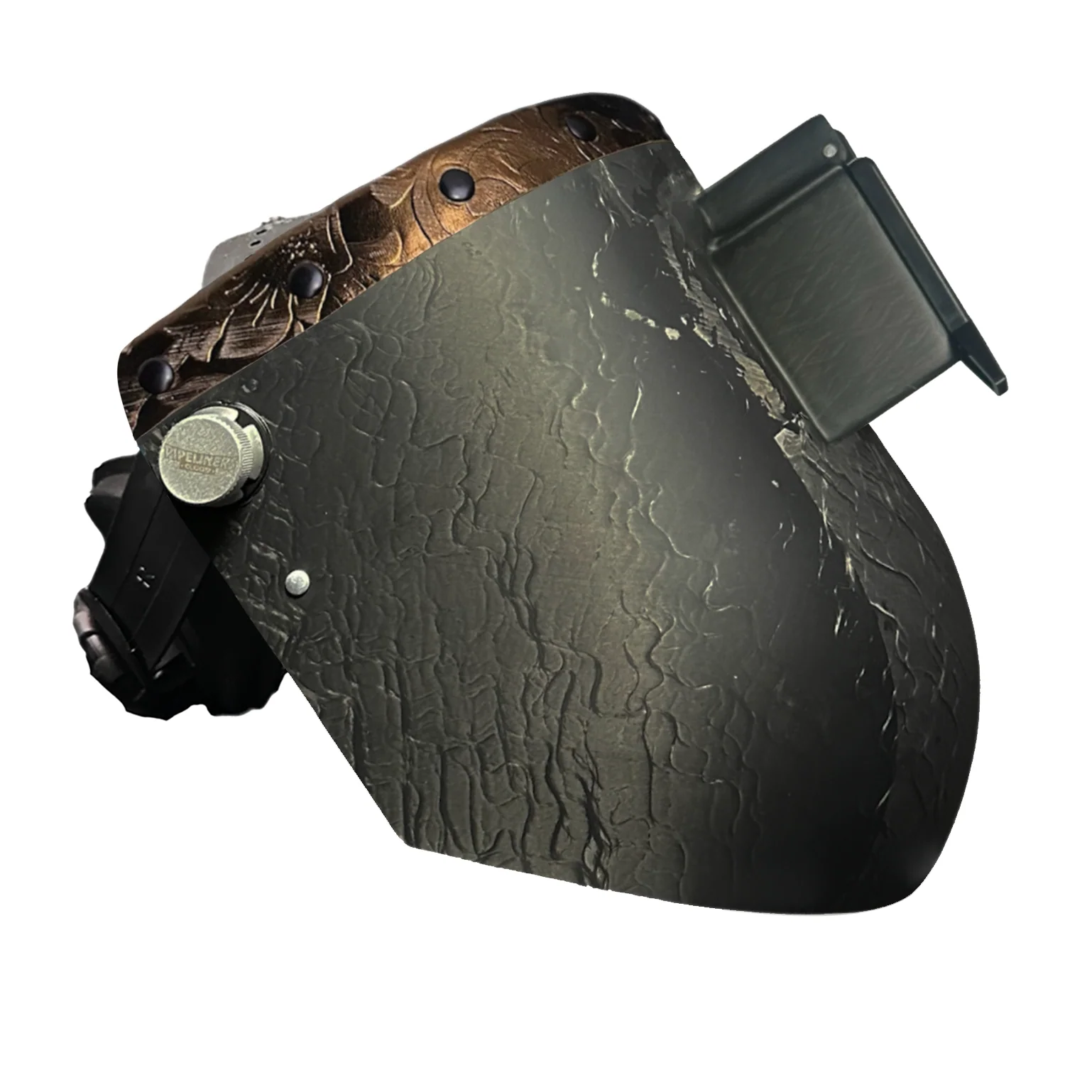 Corn Silk Carbon Fiber Chopped Top Leather Welding Hood - Image 74