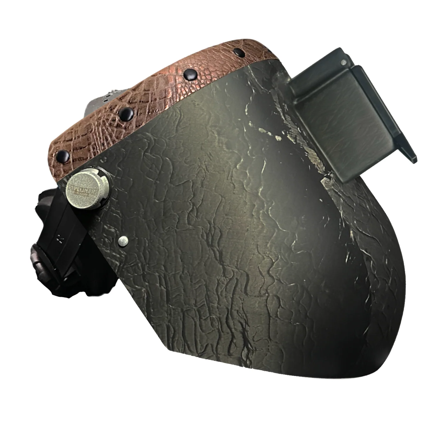 Corn Silk Carbon Fiber Chopped Top Leather Welding Hood - Image 75