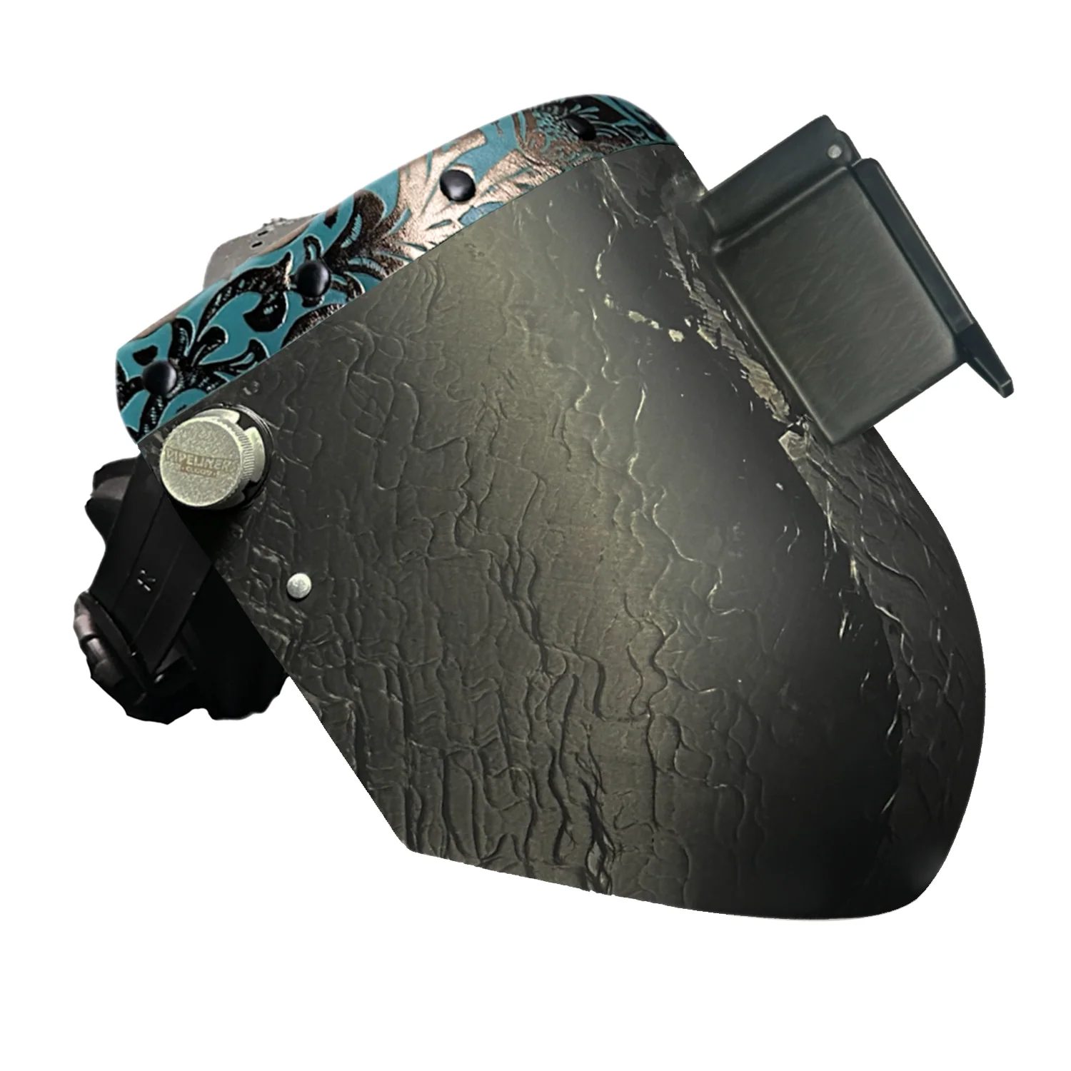 Corn Silk Carbon Fiber Chopped Top Leather Welding Hood - Image 77