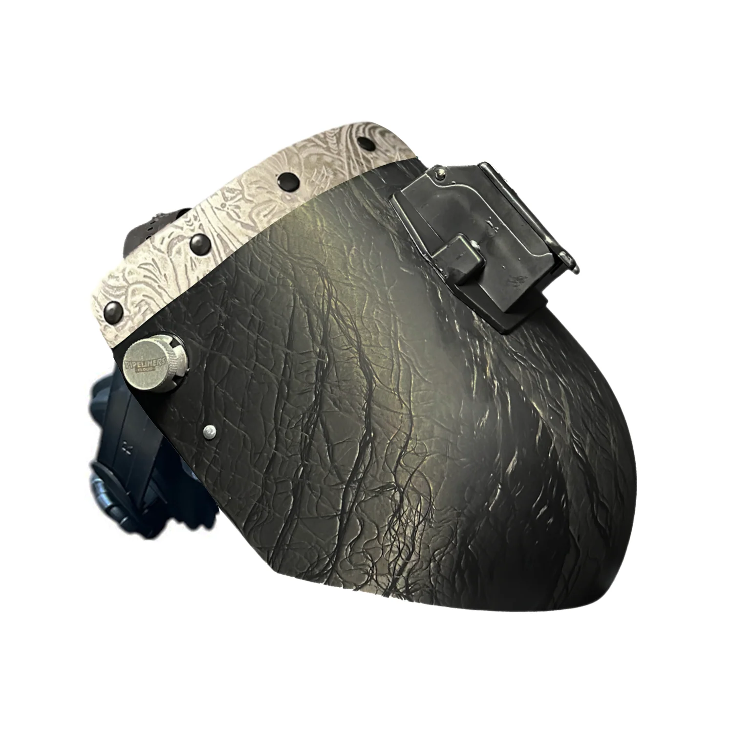 Corn Silk Carbon Fiber Chopped Top Leather Welding Hood - Image 9