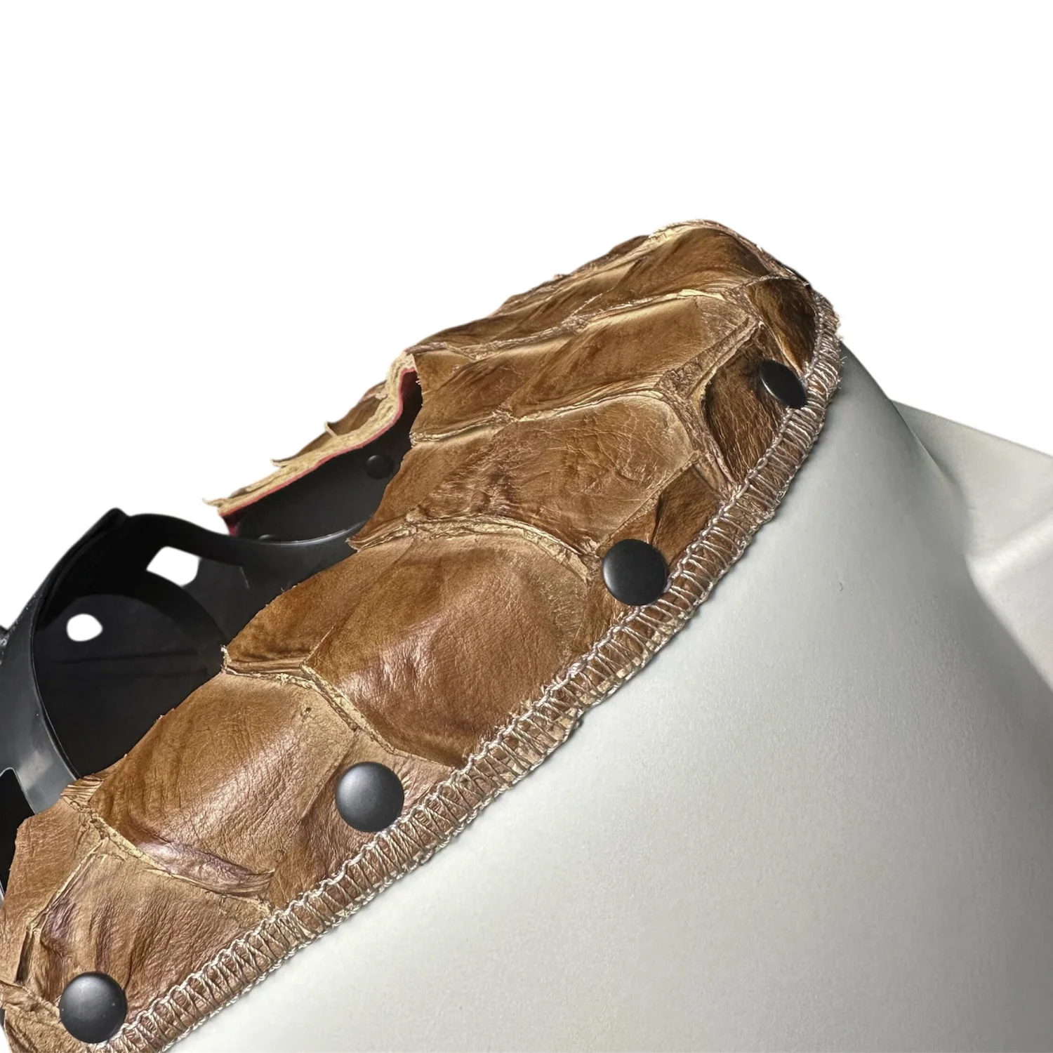 Pirarucu/Fish Chopped Top Leather Finer Pipeliner Welding Hood - Image 12