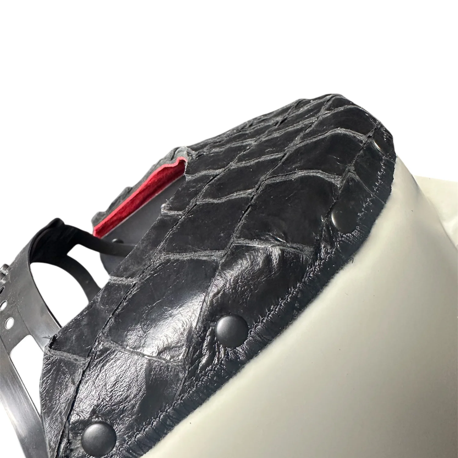 Pirarucu/Fish Chopped Top Leather Finer Pipeliner Welding Hood - Image 5