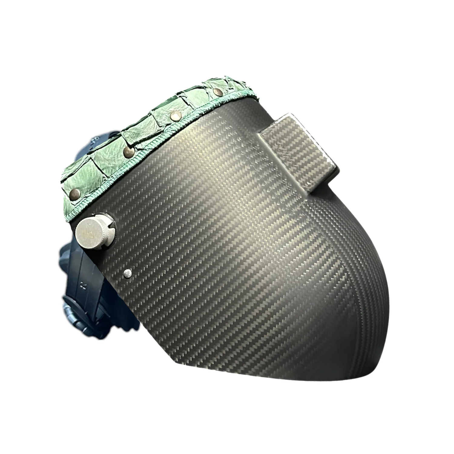 Pirarucu/Fish Chopped Top Leather Carbon Fiber Welding Hood - Image 3